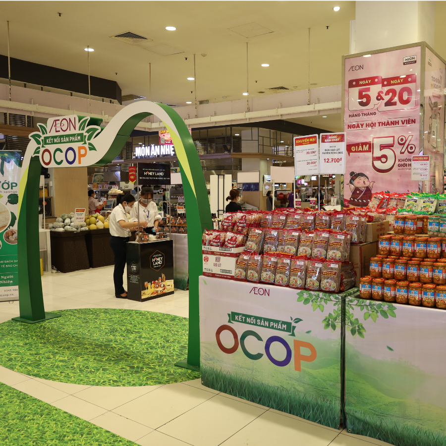 AEON VIỆT NAM TỔ CHỨC HỘI CHỢ OCOP TRÊN TOÀN HỆ THỐNG TRUNG TÂM BÁCH HÓA TỔNG HỢP VÀ SIÊU THỊ, KẾT NỐI SẢN PHẨM ĐẶC TRƯNG CỦA CÁC ĐỊA PHƯƠNG ĐẾN NGƯỜI TIÊU DÙNG