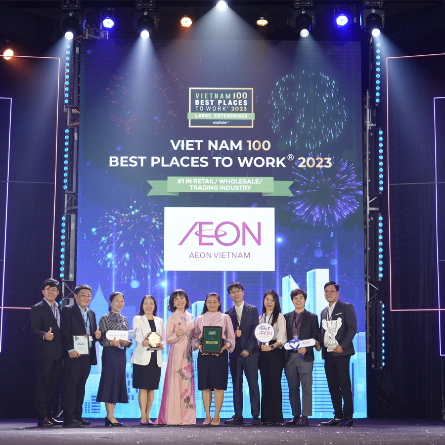 AEON VIỆT NAM DẪN ĐẦU “NƠI LÀM VIỆC TỐT NHẤT VIỆT NAM” TRONG NGÀNH BÁN LẺ