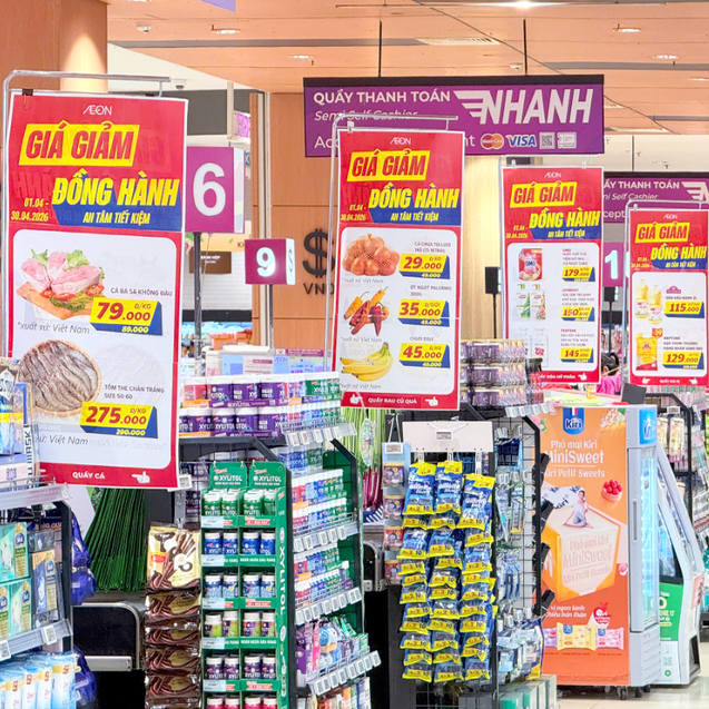 AEON GIỮ GIÁ ỔN ĐỊNH, SAN SẺ ÁP LỰC CHI PHÍ CÙNG KHÁCH HÀNG