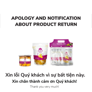 Apology and notification about product return